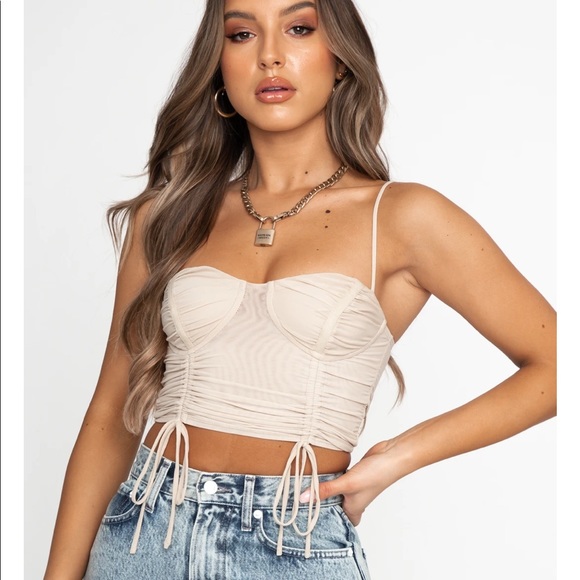 White Fox Boutique wild card mesh crop top - Picture 2 of 4